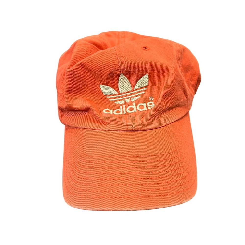 Adidas Trefoil Baseball Cap Unisex OSFA Orange Embroidered Logo Adjustable Hat